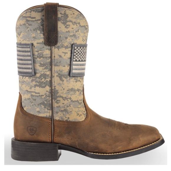 Camo Patriot Cowboy Boots Ariat Men's Distressed Camo Sport
